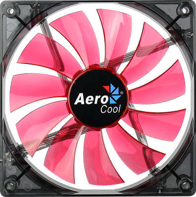 Вентилятор Aerocool Lightning 14см "Red Edition" (красная подсветка), 3+4 pin, 48 CFM, 1200 RPM, 22 dBA