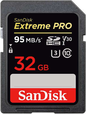 Карта памяти 32 Гб SDHC SanDisk Extreme Pro Class 10 UHS-I U3 [SDSDXXG-032G-GN4IN]