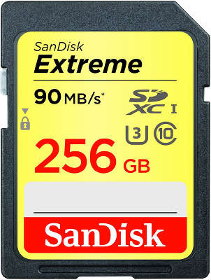 Карта памяти 256 Гб SDXC Sandisk Extreme Class 10 UHS-I U3 [SDSDXNF-256G-GNCIN]