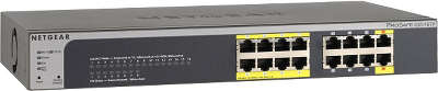 Коммутатор NetGear (GS516TP-100EUS) 16-портов Gigabit PoE+ (including 8GE PoE ports + 2GE PoE+PD ports), PoE b