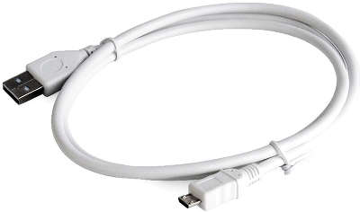 Кабель USB 2.0 соединительный (microUSB) AM,microBM 5 pin (0.5 м), белый, пакет