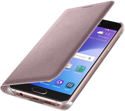 Чехол-книжка Samsung для Samsung Galaxy A3 Flip Wallet A310, розовое золото (EF-WA310PZEGRU)