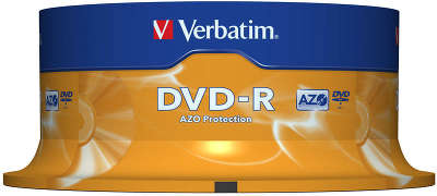 DVD-R диск Verbatim 16x 4.7 ГБ Cake Box (25 шт.)