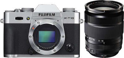 Цифровая фотокамера Fujifilm X-T10 Silver kit (XC 18-135 f/3.5-5.6 R LM OIS WR)