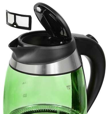 Чайник Starwind SKG2213 1.8л. 2200Вт зеленый/черный (корпус: стекло)