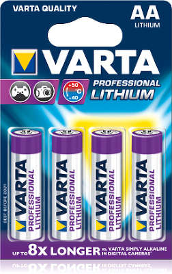 Комплект элементов питания AA VARTA PROFESSIONAL LITHIUM (4 шт в блистере)
