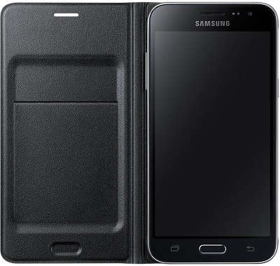 Чехол-книжка Samsung для Samsung Galaxy J3 Flip Wallet, черный (EF-WJ320PBEGRU)