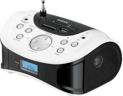 Аудиомагнитола BBK BS01 черный/серебристый/MP3/FM(dig)/USB/BT/SD