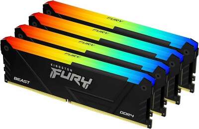 Набор памяти DDR4 DIMM 4x32Gb DDR2666 Kingston FURY Beast Black RGB PnP (KF426C16BB2AK4/128)