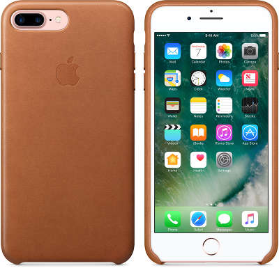 Кожаный чехол для iPhone 7 Plus/8 Plus Apple Leather Case, Saddle Brown [MMYF2ZM/A]