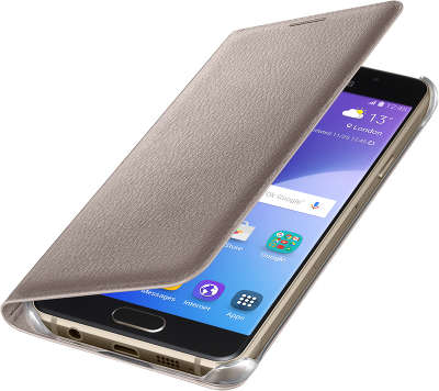 Чехол-книжка Samsung для Samsung Galaxy A7 Flip Wallet A710, золотистый (EF-WA710PFEGRU)