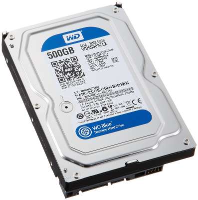 Жёсткий диск SATA-3 500GB [WD5000AZLX] WD Blue, 7200rpm, 32MB Cache