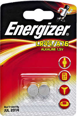 Комплект элементов питания Energizer Alkaline LR44/A76 (2 шт в блистере)