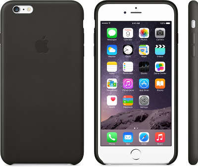 Кожаный чехол для iPhone 6 Plus/6S Plus Apple Leather Case, Black [MGQX2ZM/A]