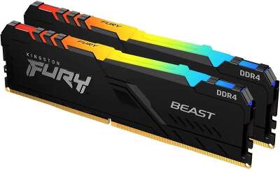 Набор памяти DDR4 DIMM 2x32Gb DDR2666 Kingston FURY Beast Black RGB PnP (KF426C16BB2AK2/64)