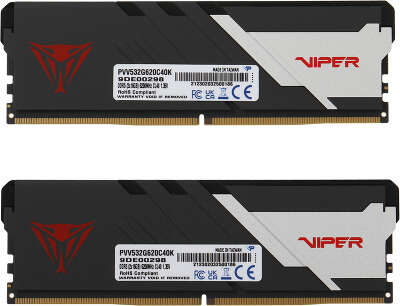 Набор памяти DDR5 DIMM 2x16Gb DDR6200 Patriot Memory Viper Venom Black (PVV532G620C40K)