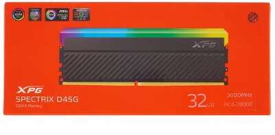Модуль памяти DDR4 DIMM 32Gb DDR3600 ADATA XPG Spectrix D45G RGB Gaming Memory (AX4U360032G18I-CBKD45G)