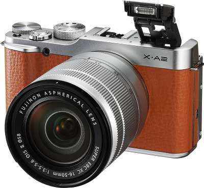 Цифровая фотокамера Fujifilm X-A2 Brown kit (XC16-50 мм f/3.5-5.6 OIS II)