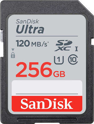 Карта памяти 256 Гб SDXC Sandisk Ultra Class 10 UHS-I [SDSDUN4-256G-GN6IN]
