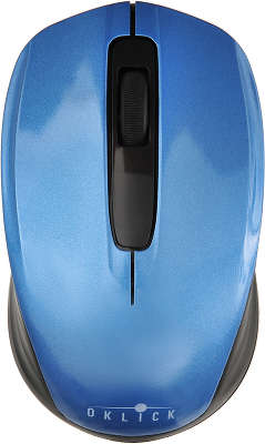 Мышь беспроводная USB Oklick 475MW 1200 dpi, чёрная/синяя