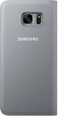 Чехол-книжка Samsung для Samsung Galaxy S7 Edge S-View Cover, серебристый (EF-CG935PSEGRU)