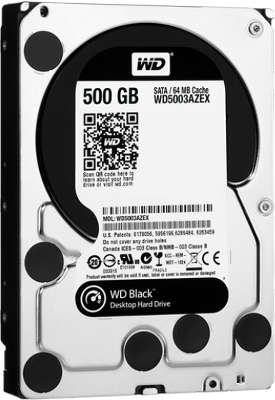 Жёсткий диск SATA-3 500GB [WD5003AZEX] WD Caviar Black 7200rpm, 64MB Cache