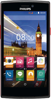 Смартфон Philips S337 Dual Sim, Black-Red