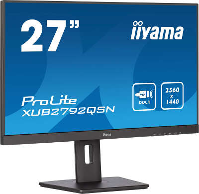 Монитор 27" Iiyama ProLite XUB2792QSN-B5 IPS WQHD HDMI, DP, USB Type-C USB-Hub