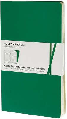 Записная книжка "Volant" (в линейку, 2 шт.), Moleskine, Large, изумрудный (арт. QP721K)