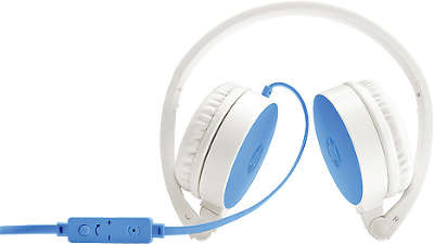 Наушники с микрофоном HP H2800, бело-голубые (J9C30AA)