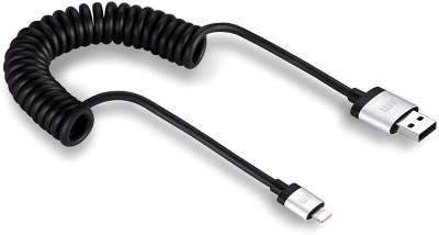 Кабель Just Mobile AluCable Twist USB to Lightning, 1.8 м, чёрный [DC-188]