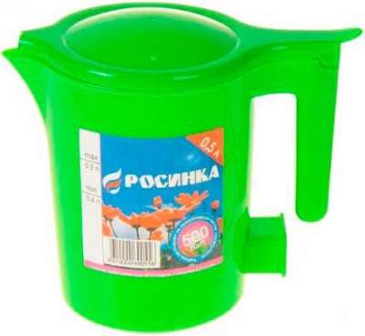 Чайник Росинка об.0,5л, зеленый, пластик (мощность 500Вт; ТЭН-спираль)
