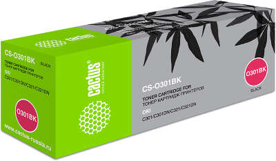 Тонер-картридж Cactus CS-O301BK для OKI C301/321 чёрный (2200 страниц)