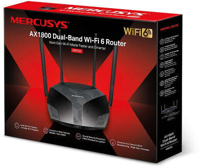 Wi-Fi роутер Mercusys MR70X, 802.11a/b/g/n/ac/ax, 2.4 / 5 ГГц