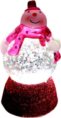 Новогодний сувенир "Снеговичок-толстячок" ORIENT NY6010, питание от USB, малиновый шарф 29499