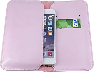Чехол универсальный Activ Note case NC2055 5,5" (pink) (отдел для телефона; визитница;портмоне)
