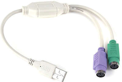 Переходник USB- 2хPS/2 Gembird UAPS12 для подключения PS/2 клавиатуры и мыши к USB