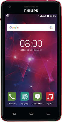 Смартфон Philips V377 Dual Sim, Black-Red