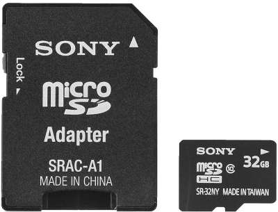 Карта памяти 32 Гб Micro SDHC Sony Class 10, с адаптером [SR32NYAT]