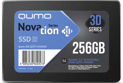 Твердотельный накопитель SATA3 256Gb [Q3DT-256GAEN] (SSD) Qumo Novation 3D TLC