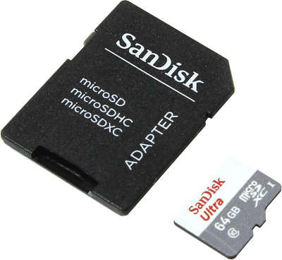 Карта памяти 64 Гб Micro SDXC SanDisk Ultra Class 10 UHS-I [SDSQUNB-064G-GN3MA]