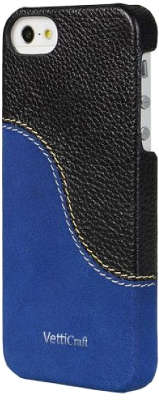 Чехол для iPhone 5/5S/SE Vetti Craft Prestige LeatherSnap, Black/Vintage Shine Blue [IPO5LESHYBKLC1]