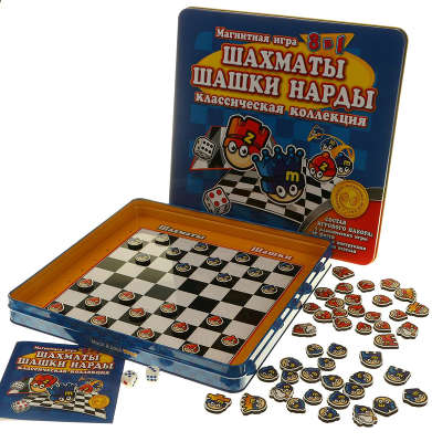 Магнитная игра MACK&ZACK GS_CLASSIC 3 в 1. Шахматы, Шашки, Нарды.
