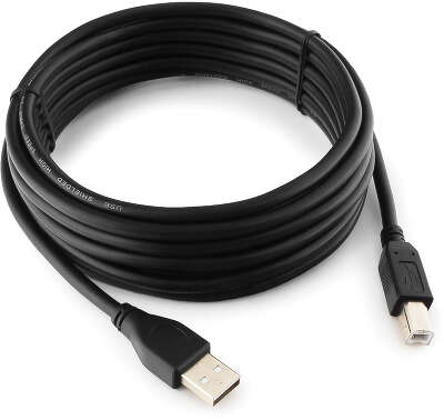 Кабель USB 2.0 Pro Cablexpert CCP-USB2-AMBM-15, AM/BM, 4.5м, экран, черный, пакет