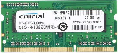 Модуль памяти SO-DIMM DDR-III 2048 Mb DDR1600 Crucial 1.35V