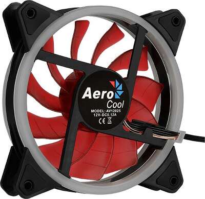 Вентилятор AeroCool Rev Red, 120мм, 1200rpm, 15.1 дБ, 3-pin+4-pin, 1шт, красный
