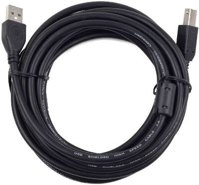 Кабель USB 2.0 Pro Cablexpert CCF2-USB2-AMBM-10, AM/BM, 3м, экран, 2феррит.кольца, черный, пакет