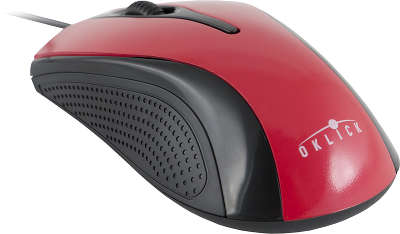 Мышь USB Oklick 215M 800 dpi, чёрная/красная