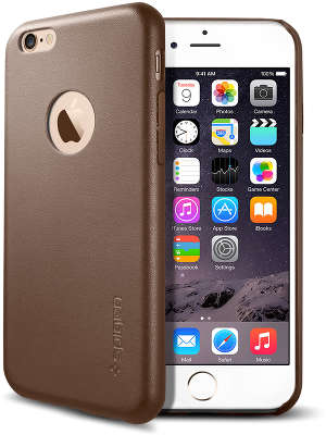 Чехол Spigen SGP Leather Fit для iPhone 6/6S, Olive Brown [SGP11356]