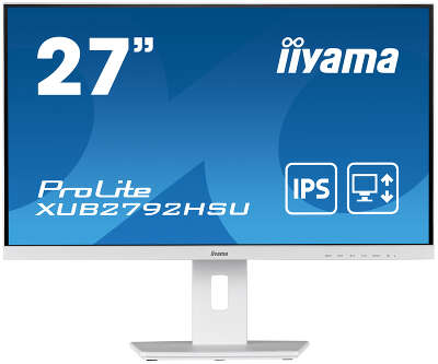Монитор 27" Iiyama ProLite XUB2792HSU-W5 IPS FHD D-Sub, HDMI, DP, USB-Hub белый
